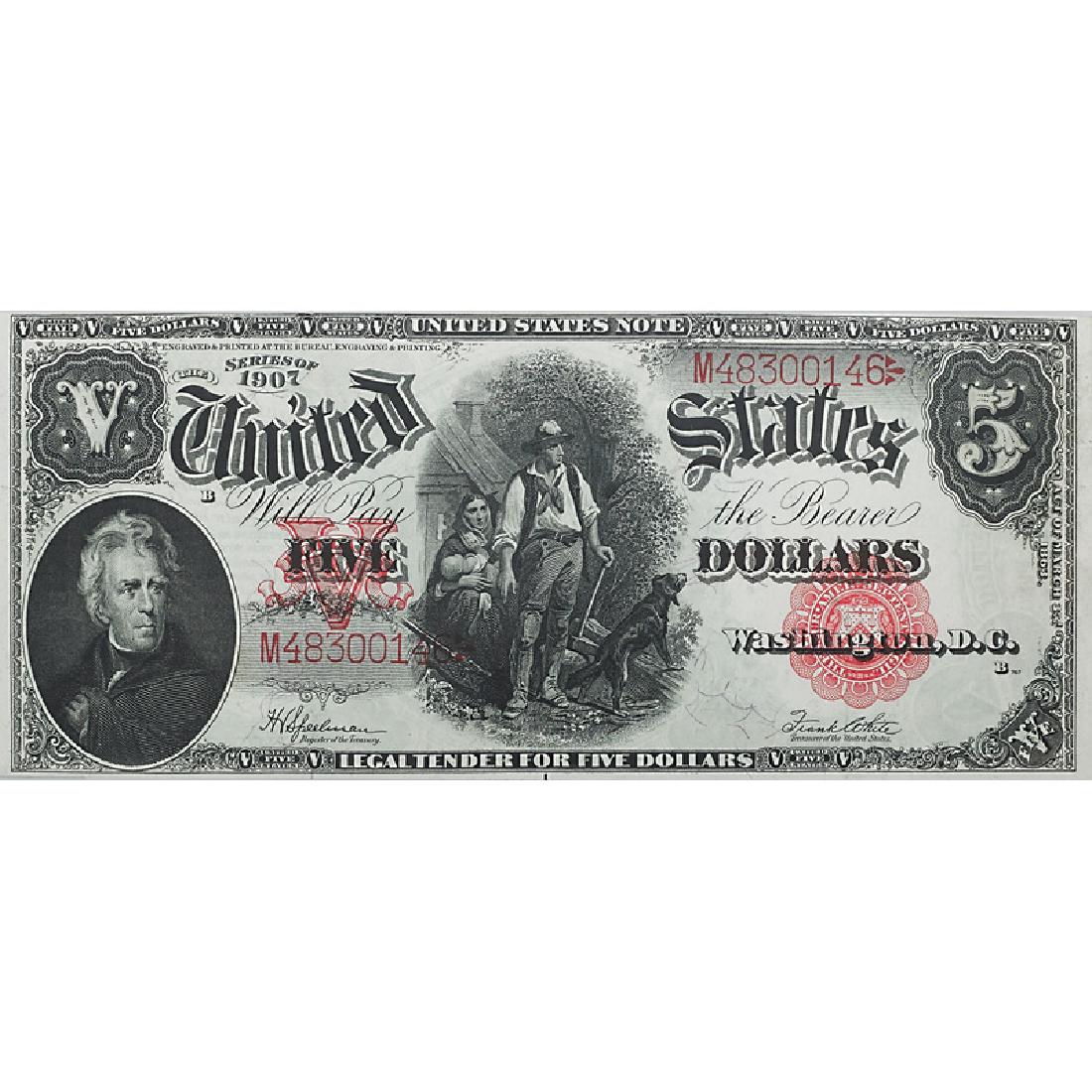 1907 $5 "WOOD CHOPPER" LEGAL TENDER NOTE (1 of 2)