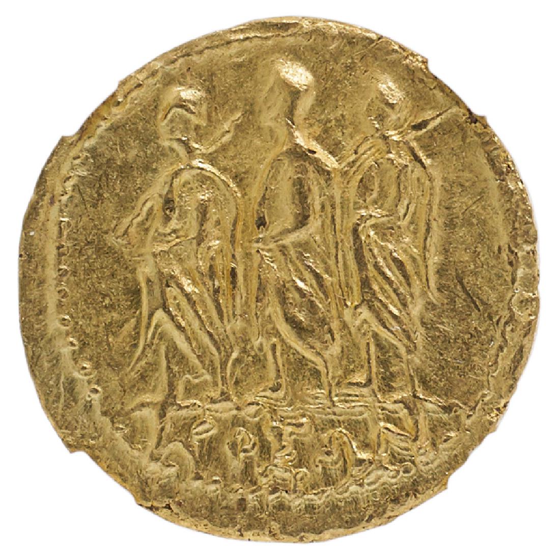 ANCIENT THRACIAN OR SCYTHIAN COSON COIN: After 54 BC, AV Stater 8.48g Obverse: procession Reverse: eagle, wreath, scepter NGC MS Strike 4/5, Surface 4/5