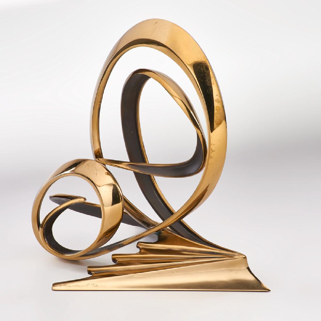 BOB BENNETT (American, 1928-2003): Free form sculpture, CA, 1988 Polished bronze Signed, numbered 28/50 and dated 13 1/4" x 14" x 10"