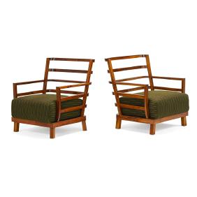 kozma lajos ottoman lounge chairs pair