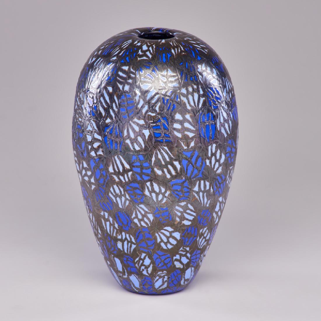 VITTORIO FERRO (b. 1932): Murrine glass vase, Murano, Italy, ca. 1990s Unmarked 10" x 7" dia.