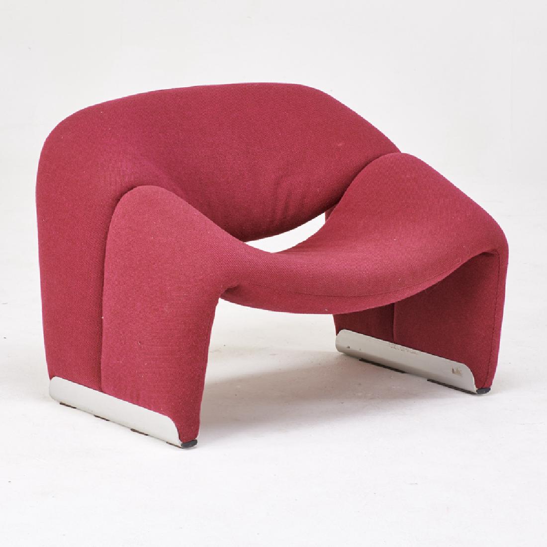 PIERRE PAULIN; ARTIFORT: Lounge chair, France/Norway, 1990s/2000s Aluminum, upholstery Unmarked 25 1/2" x 34" x 29"
