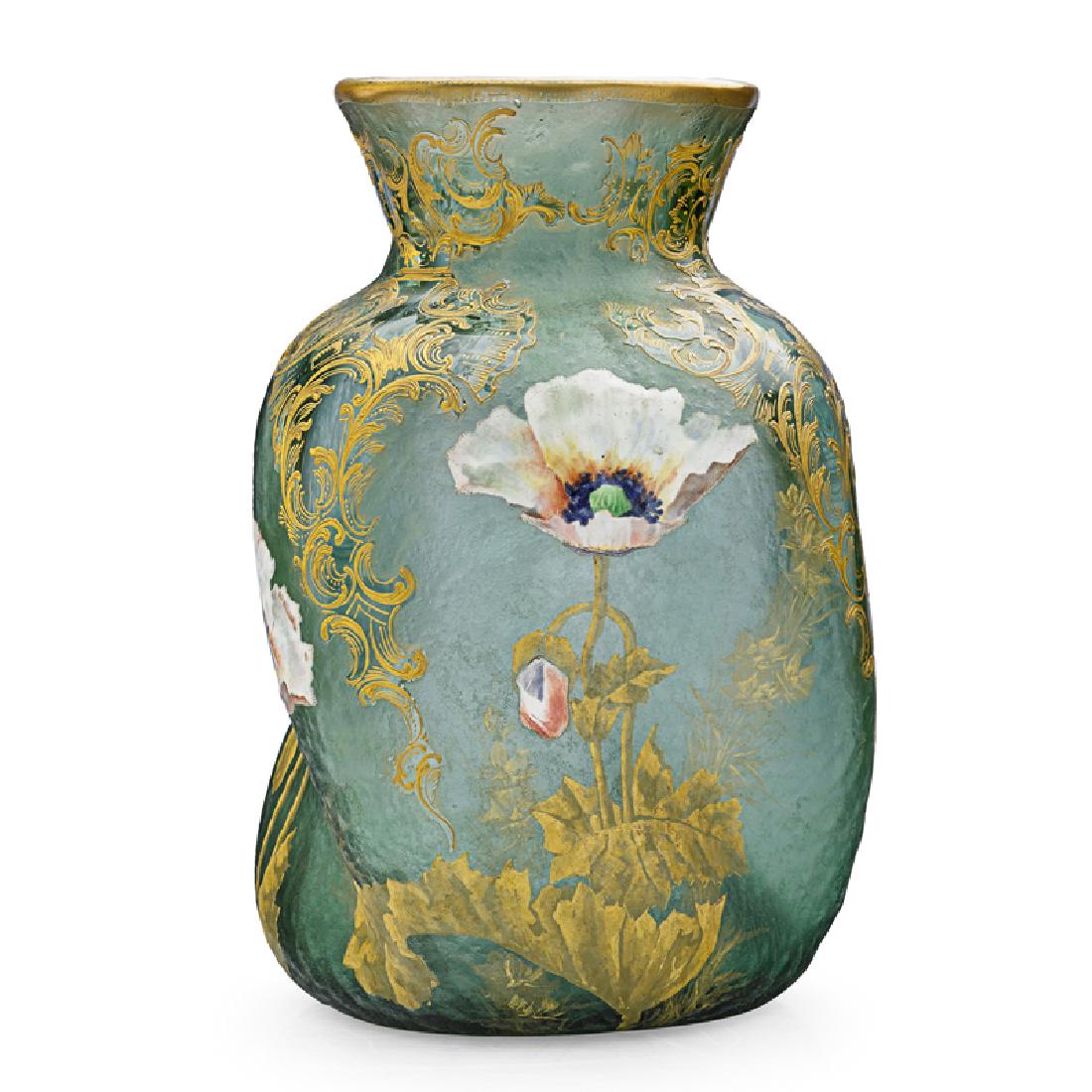 MONT JOYE Large enameled glass vase (1 of 3)