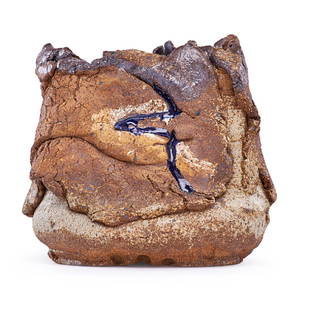 ROBERT ARNESON Untitled sculpture: ROBERT ARNESON (1930 - 1992) Untitled sculpture (Incised with Dark Blue Glaze), California, ca. 1963 Glazed stoneware Signed 9" x 10" x 7" Provenance: Allan Stone Collection, New York Exhibited: