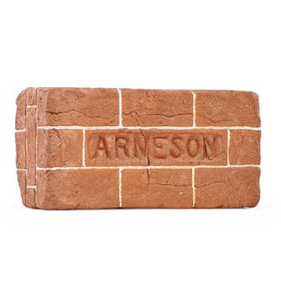 ROBERT ARNESON Brick sculpture: ROBERT ARNESON (1930 - 1992) "Brick Composed of Several Small Bricks," California, ca. 1969 Earthenware Stamped ARNESON 4 1/2" x 8 3/4" x 3" Provenance: Allan Stone Collection, New York Arneson