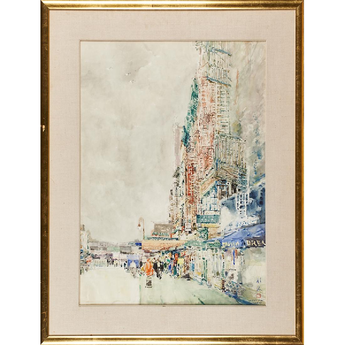 CHEN CHI (American/Chinese, 1912-2005): Untitled, 1952 Watercolor on paper (framed) Signed, stamped and dated 30 1/2" x 22" (sheet)
