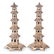 PAIR OF SILVER PLATED PAGODA CANDLESTICKS