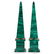 PAIR OF ASPREY MALACHITE OBELISKS