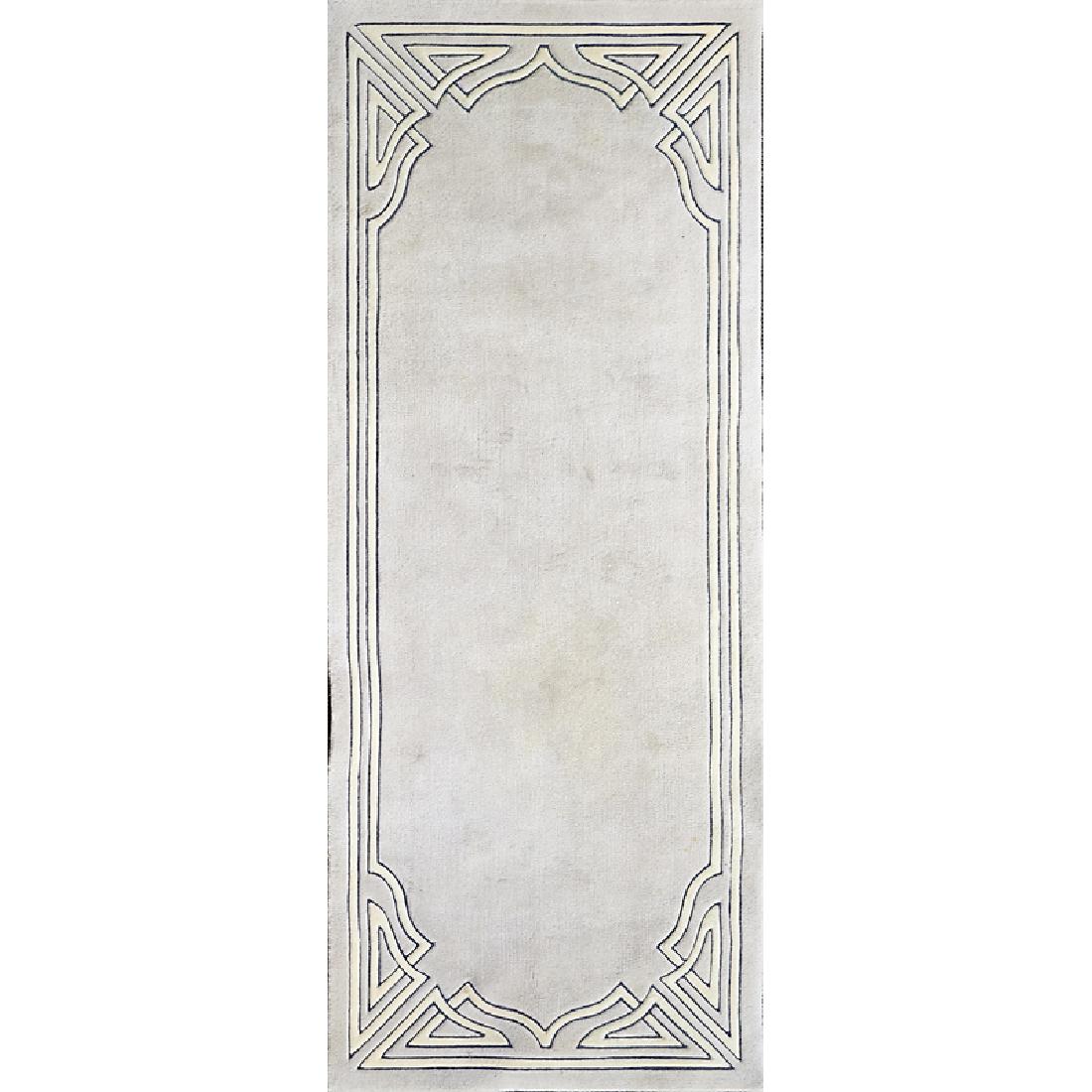 EDWARD FIELDS RUG: Wool rug with Art Nouveau motif 102 1/2" x 41" Provenance: Private Collection, Princeton, New Jersey