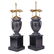 PAIR OF POLISHED GRANITE LAMPS