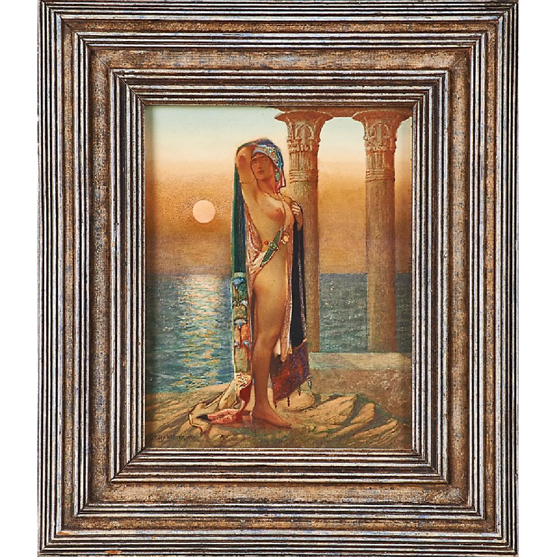 JOHN RILEY WILMER (British, 1883-1941): "Asenath, Daughter of the Priest of On," 1921 Watercolor on paper board (framed) Signed, dated and titled 11 1/2" x 9" Provenance: The Piccadilly Gallery, London (label on verso) The Adriana Williams 