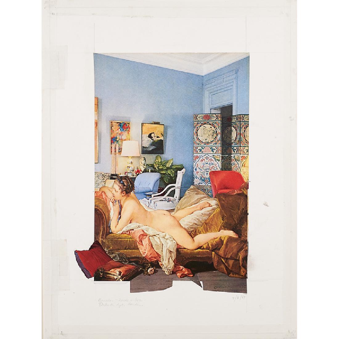 JOHN O'REILLY (American, b. 1930): "Apartment Interior (Boucher)", 1981 Photo-collage, wood, (matted) 8 1/4" x 13 1/4" Exhibition: Allan Stone Gallery, New York, December 1982 - January 1983 Literature: LeSuer, Caude, "Adieu to Tradema