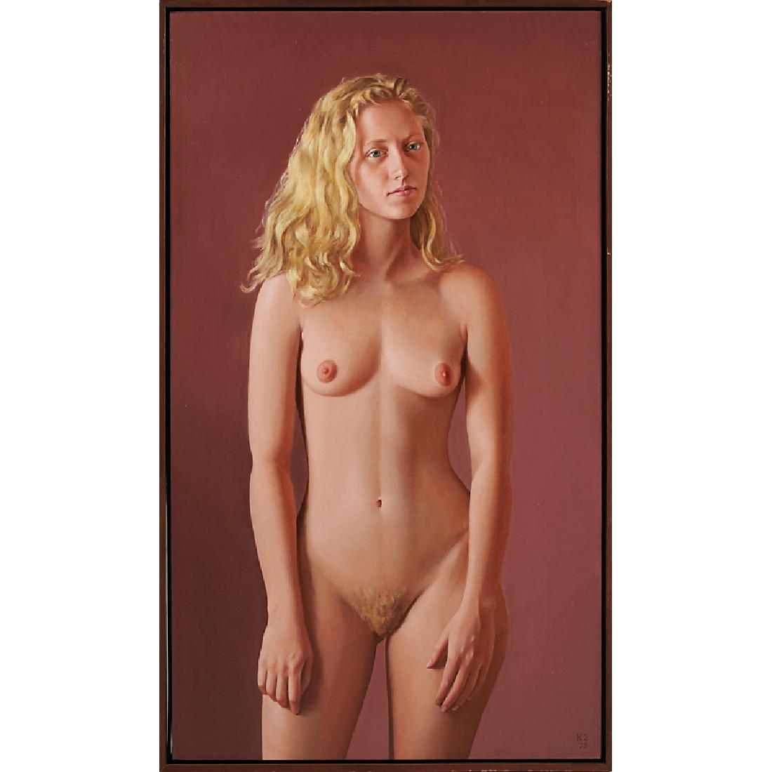 RON SCHWERIN (American, b. 1940): "Ariel", 1995 Oil on linen 42" x 24" Exhibition: Allan Stone Gallery, New York. Ron Schwerin: Paintings, January 13 - February 29, 2000: Literature: McCormack, Ed, "Ron Schwerin: Making Timeless Beaut