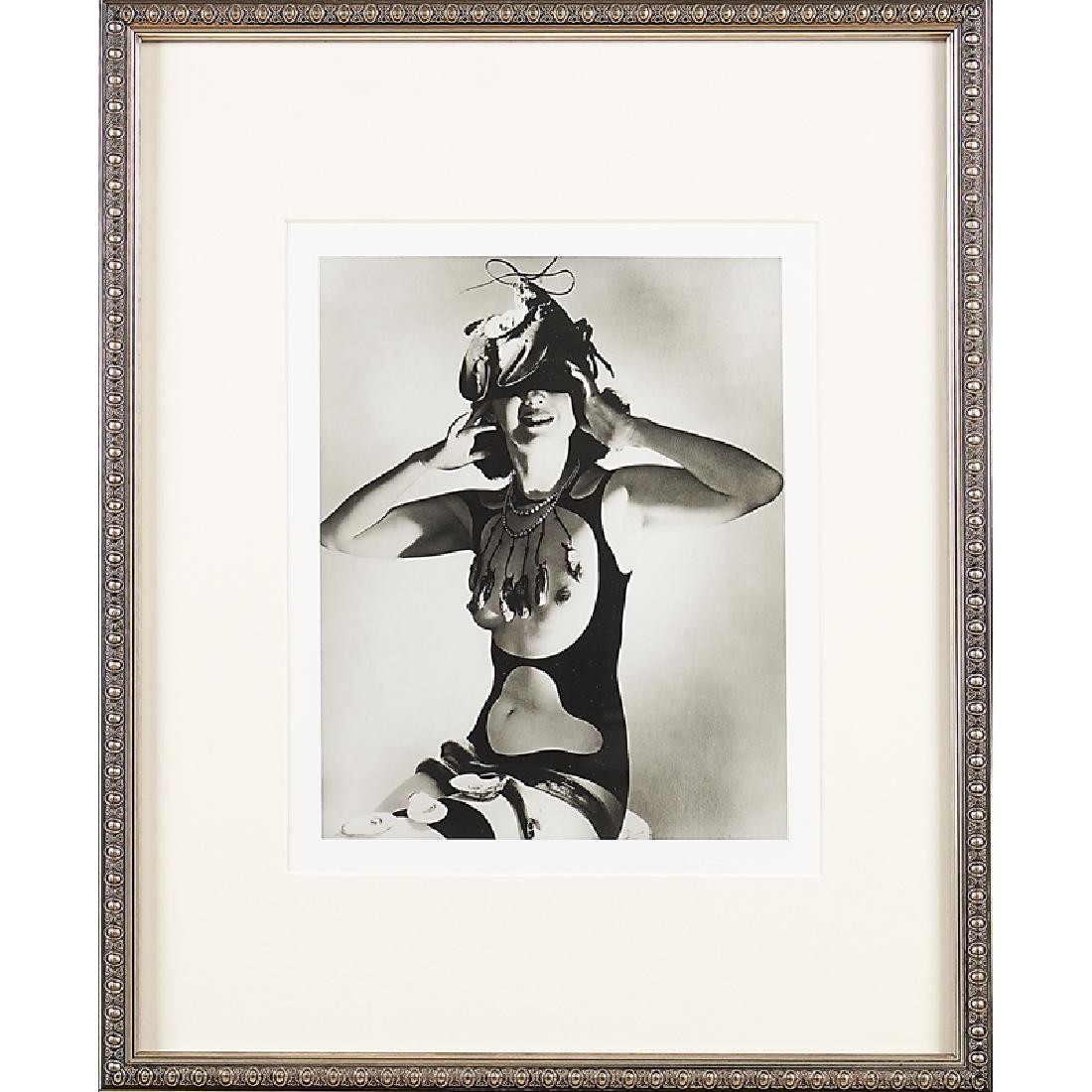 HORST P. HORST (German, 1906-1999): "Costume for Salvador Dali's Dream of Venus (Lobster #1)", 1939 Gelatin silver print, 1980s Signed "Horst" in pencil on verso, "Horst" signature blind stamp recto 11 3/8 x 9" image, 14 x 11" print Hor