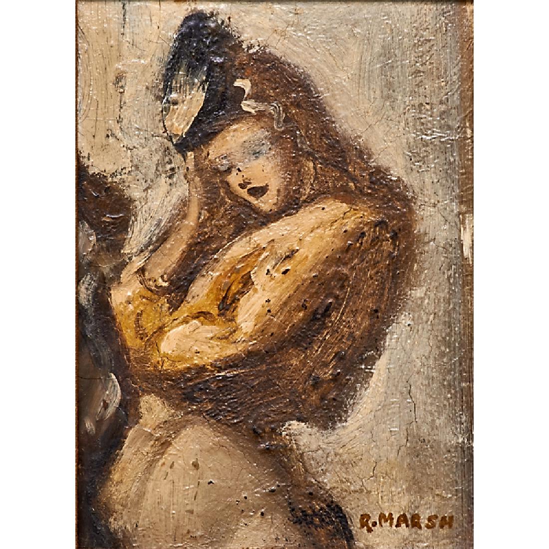 Reginald Marsh (American, 1898-1954): Untitled, ca.1939; Oil on panel (framed); Signed; 9 7/8" x 7 5/8"; Provenance: The artist; Collection of Louis Alter; Private Collection, California