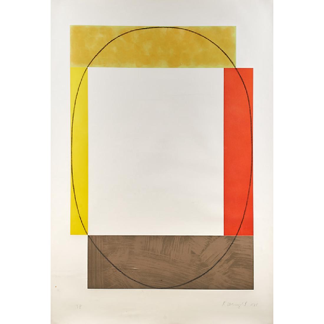 Robert Mangold (American, b. 1937): From Two Aquatints (Frames), 1985; Aquatint in colors (framed); Signed, dated and noted T.P.; 54 1/2" x 37 1/2" (sheet); Publisher: Parasol Press, New York; Literature: Parasol RM20; Provenance: Prope