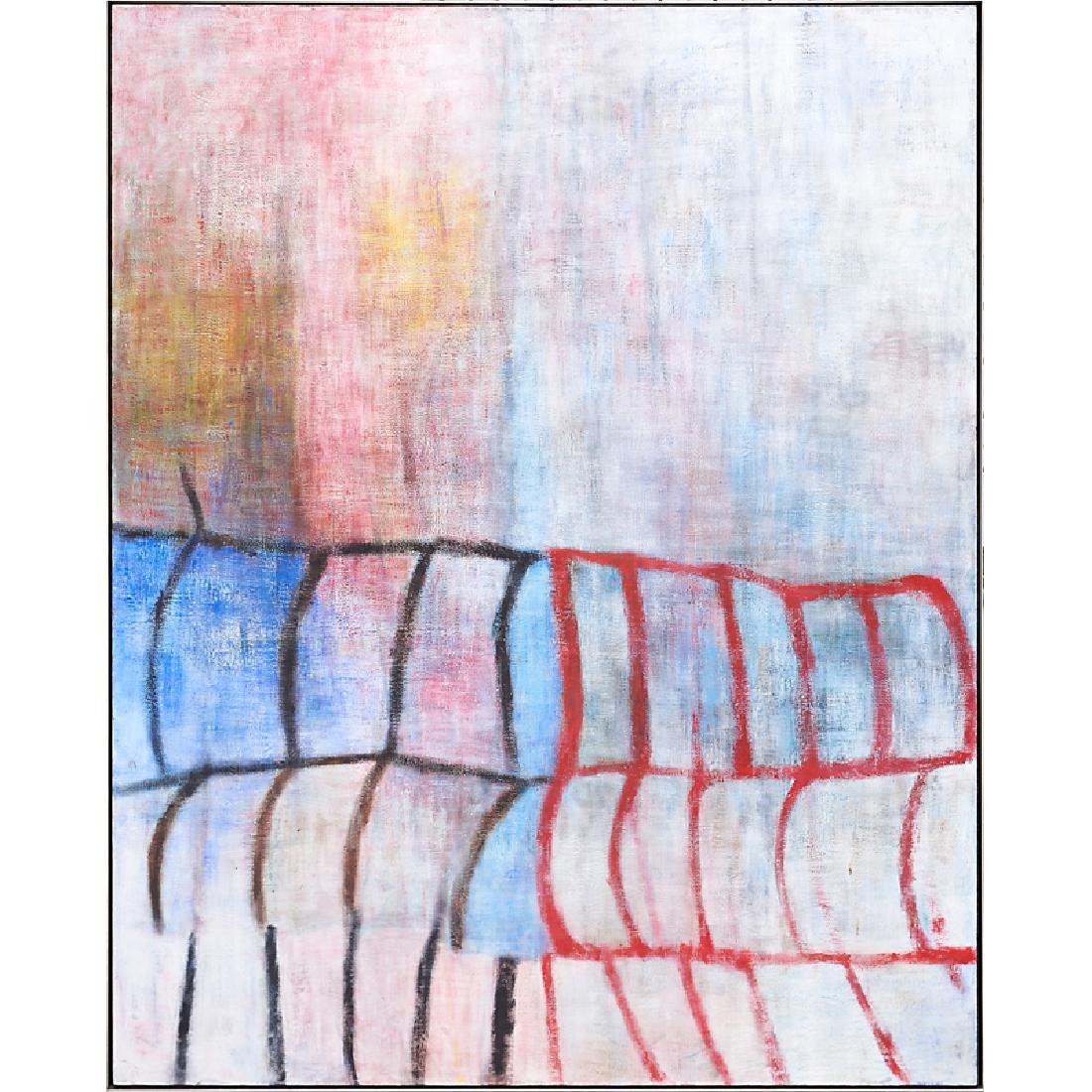 Rochelle Feinstein (American, b. 1947): Blue Boy, 1989; Oil on linen (framed); Signed and dated; 75" x 60"; Provenance: Property from the Collection of an Important American Corporation