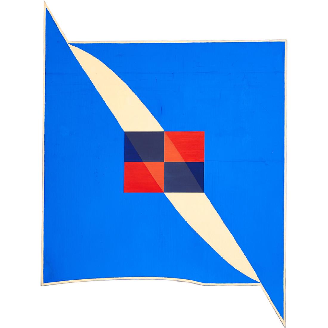 Harvey Quaytman (American, 1937-2002): Union Square #6, 1982; Oil on shaped canvas; Signed and dated; 99" x 73 1/2" (irregular); Provenance: David McKee Inc., New York (label on verso); Property from the Collection of an Important American