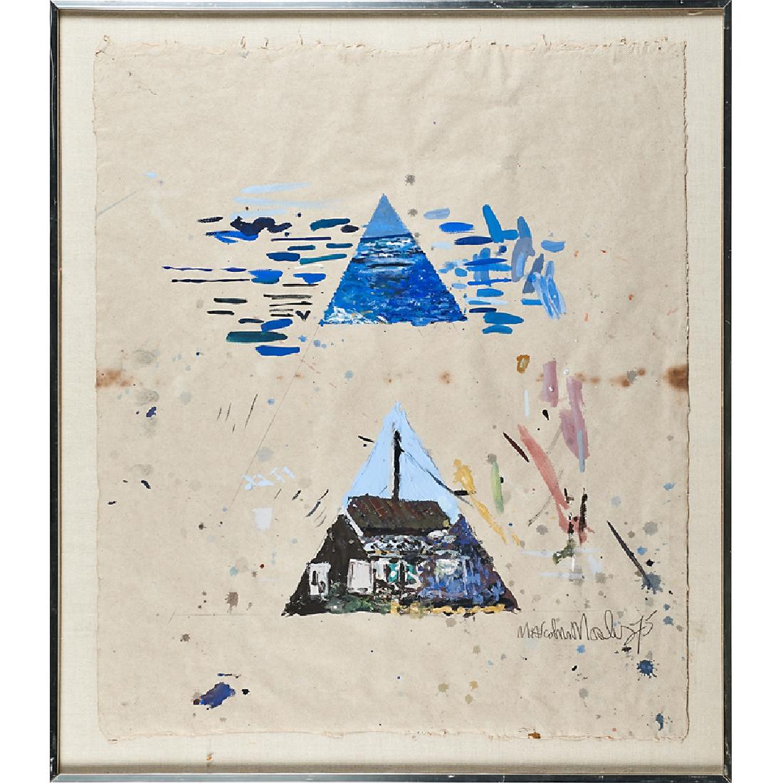 Malcolm Morley (British, b. 1931): Untitled, 1975; Gouache and pencil on paper (framed); Signed and dated; 29" x 24 1/2" (sheet); Provenance: Private Collection, New York