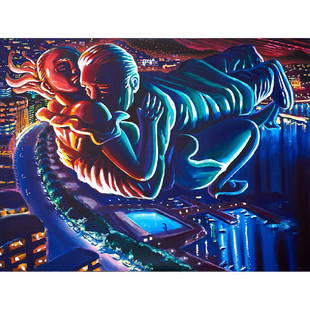 Robert Yarber (American, b. 1948): Regard and Abandon, 1985; Acrylic on canvas; Signed, dated and titled; 72" x 96"; Provenance: Sonnabend Gallery, New York (label on verso); Private Collection, New York