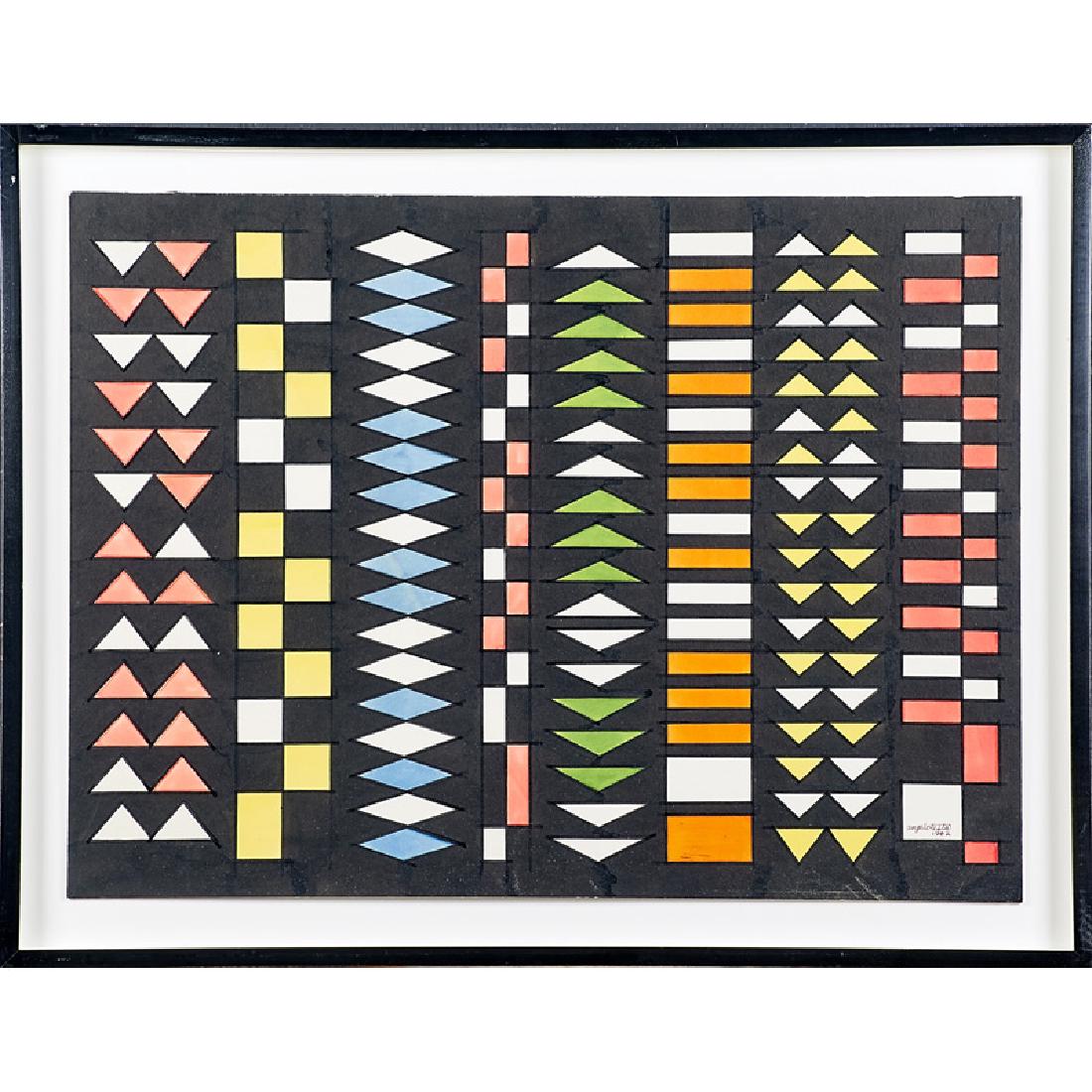 ANGELO TESTA Untitled work on paper: ANGELO TESTA (1921 - 1984) "Lot 9" (matted and framed), USA, 1982 Ink on paper Signed and dated Sheet: 19 1/2" x 22 1/2"