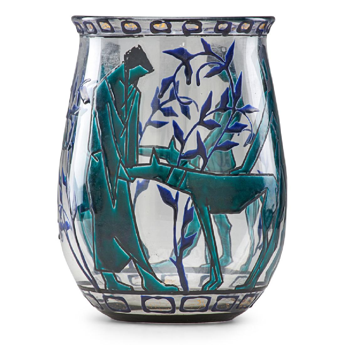 MARCEL GOUPY Enameled glass vase (1 of 3)
