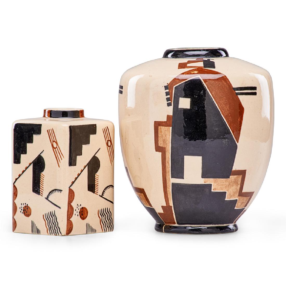 ROBERT LALLEMANT Two Art Deco Cubist vases (1 of 2)