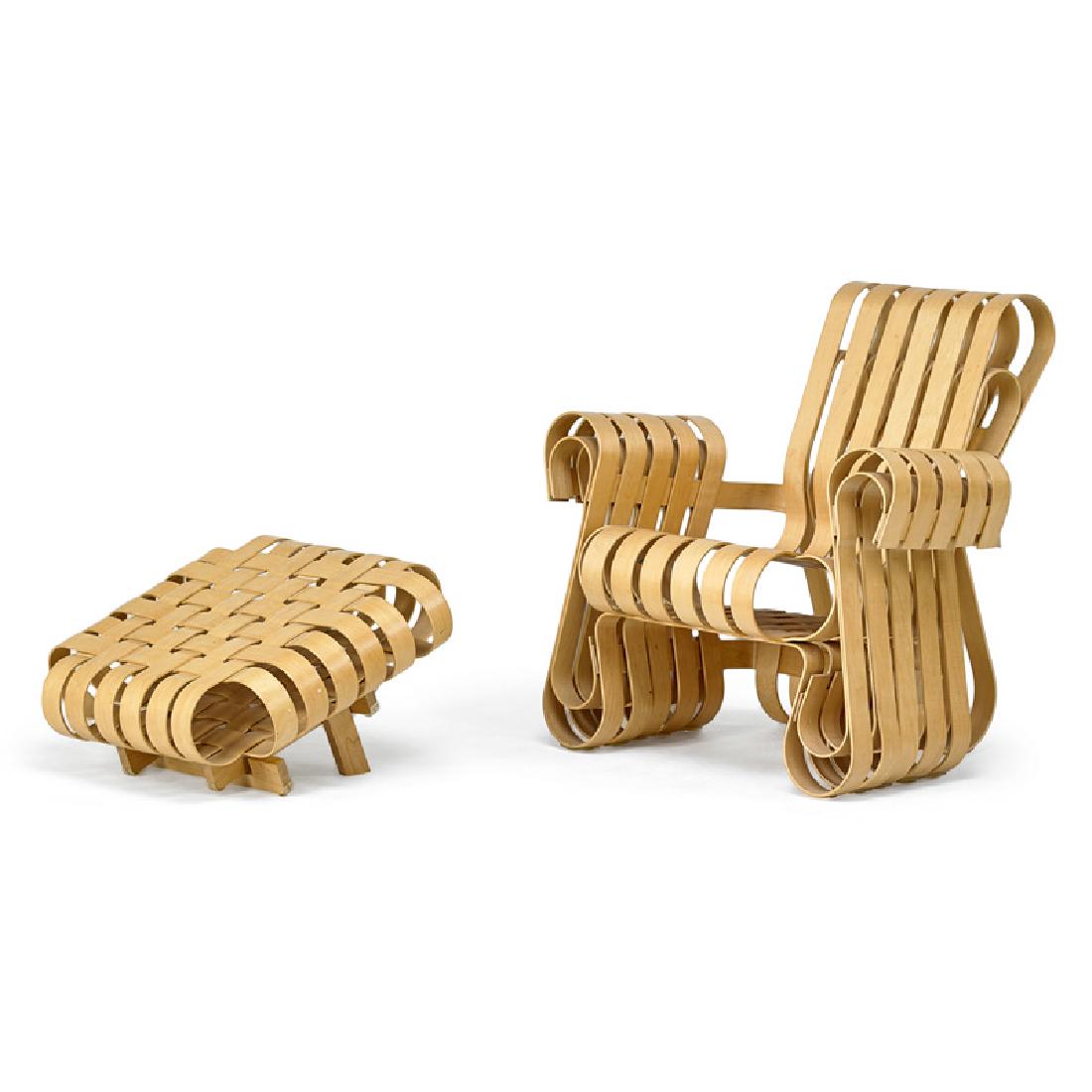 FRANK GEHRY Power Play chair and ottoman (1 of 5)