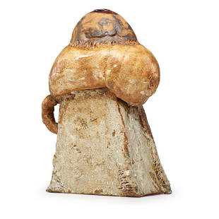 ROBERT ARNESON Untitled sculpture: ROBERT ARNESON (1930 - 1992) Untitled sculpture (Handle and Ochre Glaze), California, 1964 Glazed stoneware Unmarked 13 1/2" x 9" x 6 1/2" Provenance: The artist Allan Stone Gallery, New York Exhibite