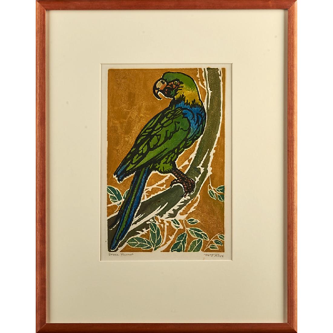 WILLIAM S. RICE Two color woodblock prints (1 of 2)