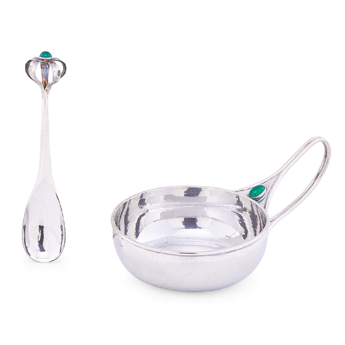 CHARLES ASHBEE Porringer bowl and spoon (1 of 3)