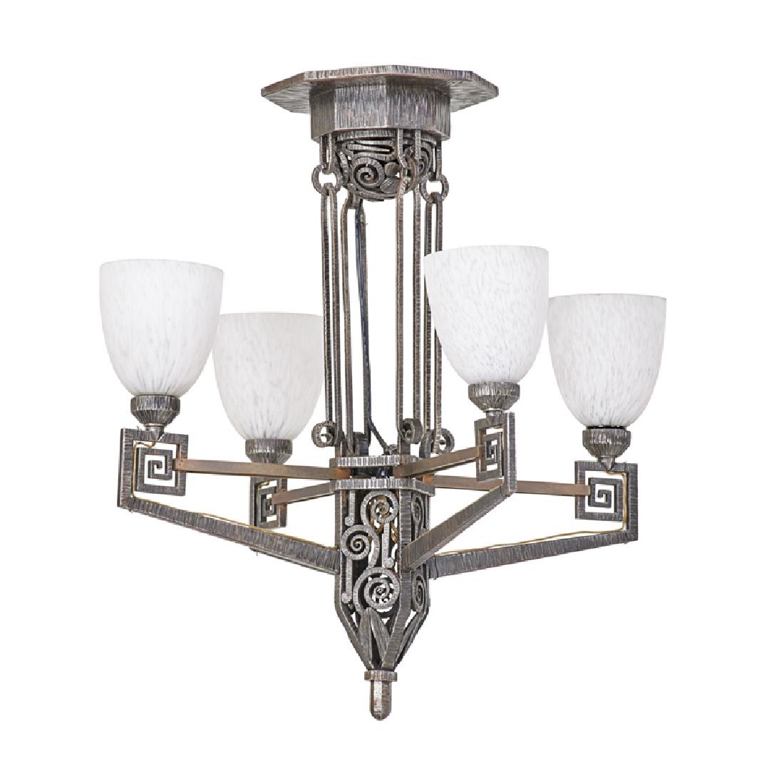STYLE OF EDGAR BRANDT Chandelier (1 of 4)