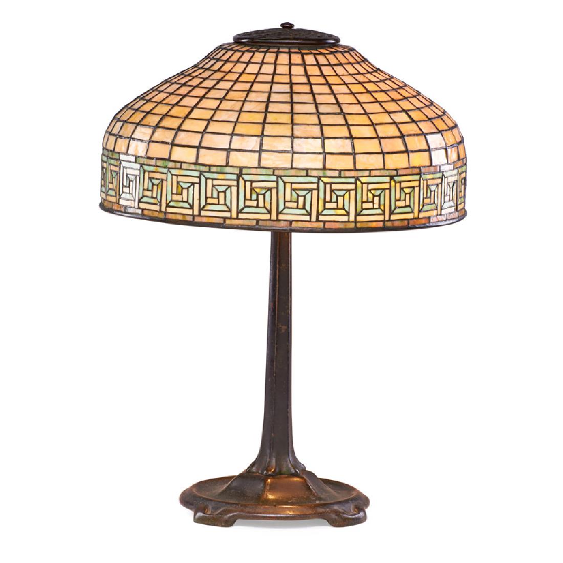 TIFFANY STUDIOS Greek Key table lamp (1 of 1)