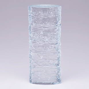 FRANTISEK VIZNER (Czech, 1936-2011): Stela" sculpture Skrdlovice clear-glass, 1990 Signed and dated 11 3/4" x 4 3/4" x 2