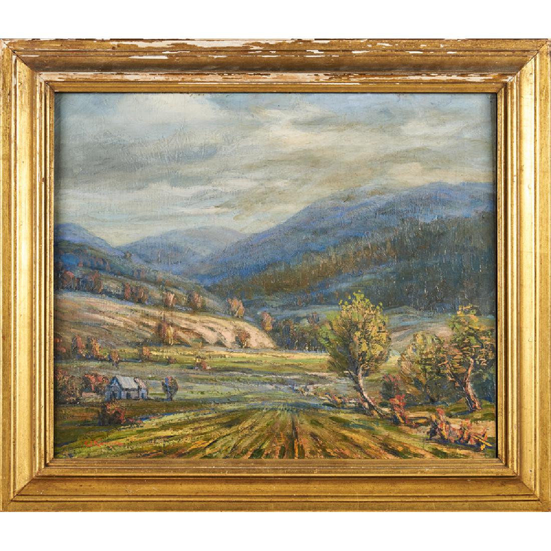 WALTER KOENIGER (American/German, 1881-1943): Oil on canvas "Rainy Day" (framed) Signed to recto and verso, titled to verso 20" x 24"