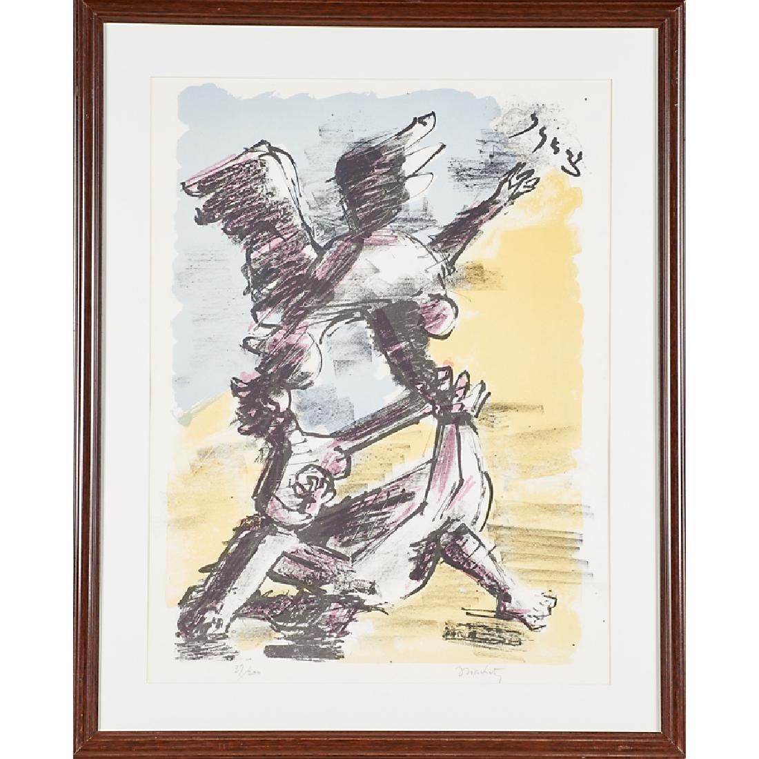 JACQUES LIPCHITZ (French, 1891-1973): Lithograph in colors "Zion" (framed) Signed and numbered 37/200 25" x 19" (sight)