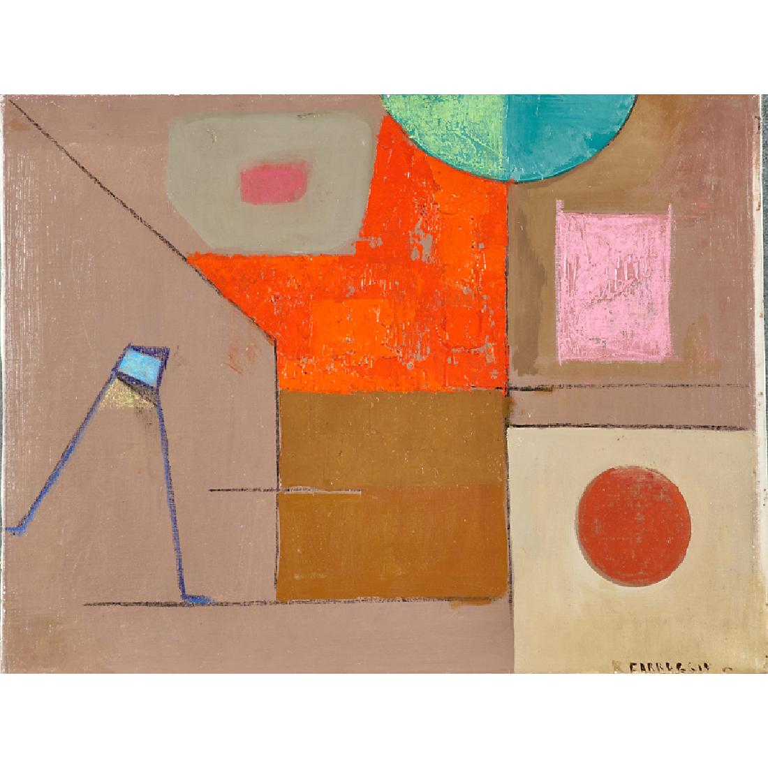 REMO FARRUGIO (American, 1906-1981): Oil on canvas "Sunset" Signed to recto, titled to verso 17" x 22"