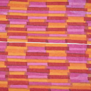 ALEXANDER GIRARD; HERMAN MILLER FURNITURE CO.: Twenty yards of "Ribbons" pattern #541, sheer fabric, 1957 Marked on border 720" x 54"