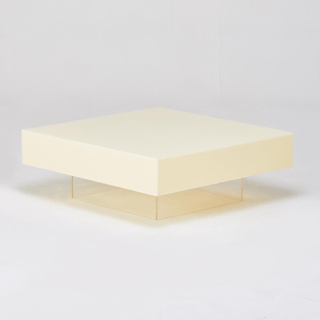 STYLE OF NEAL SMALL: Acrylic coffee table, USA, 1970s 12" x 33" sq.