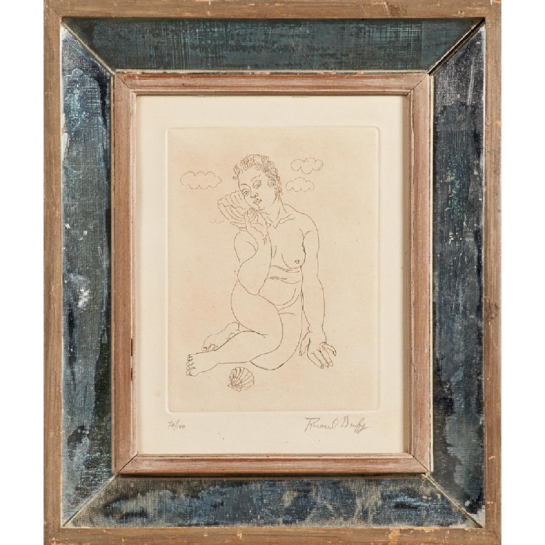 RAOUL DUFY (French, 1877-1953): Untitled (Venus a la Coquille) Etching (framed) Signed and numbered 70/100 7 1/4" x 5 1/2" (plate)