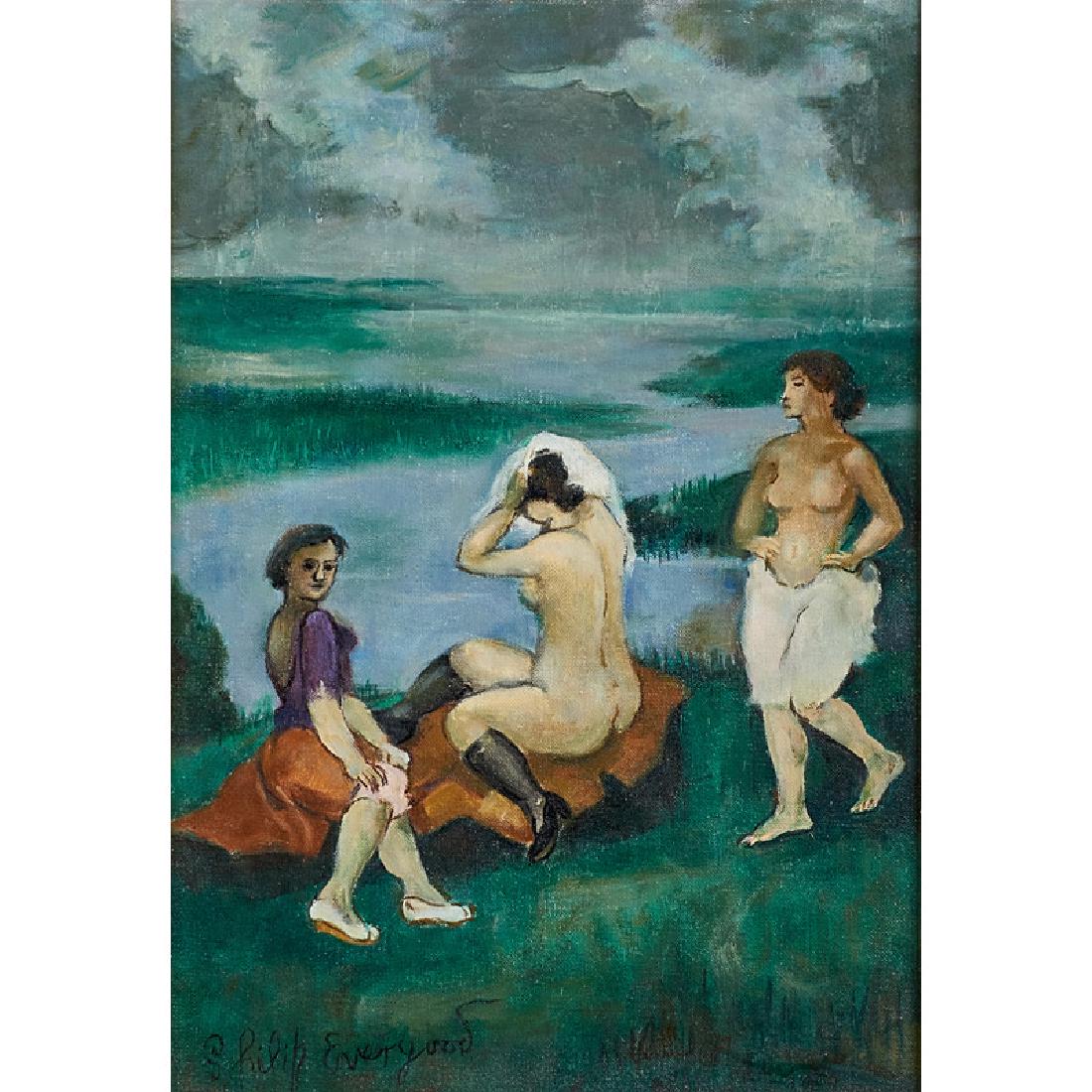 Philip Evergood (American, 1901-1973): Untitled Oil on canvasboard (framed) Signed 20" x 13 7/8" Provenance: Private Collection, Maryland