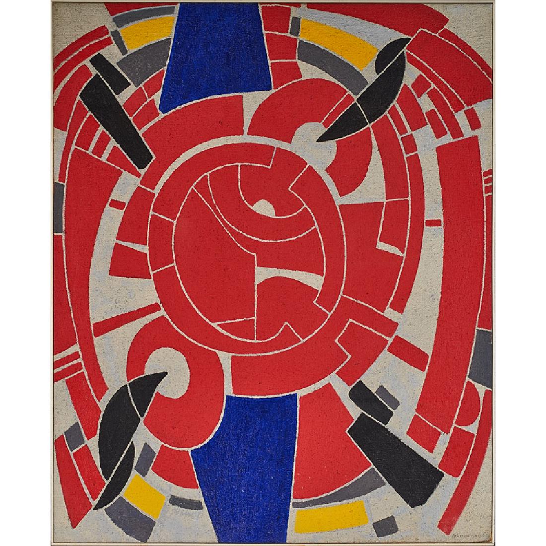 Max Ackermann (German, 1887-1975): Untitled, 1966 Acrylic on burlap (framed) Signed and dated 47 1/2" x 39 1/2" Provenance: University of Chicago Renaissance Society (ca. 1968) Private Collection, Indiana