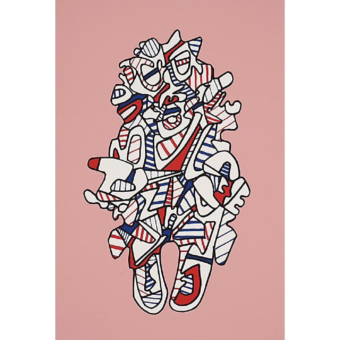 Jean Dubuffet (French, 1901-1985): Objectador, from Présences Fugaces, 1973 Screenprint in colors (unframed) 29 3/4" x 21 3/4" Publisher: Pace Editions, New York Literature: Webel 1162 Provenance: Private Collection