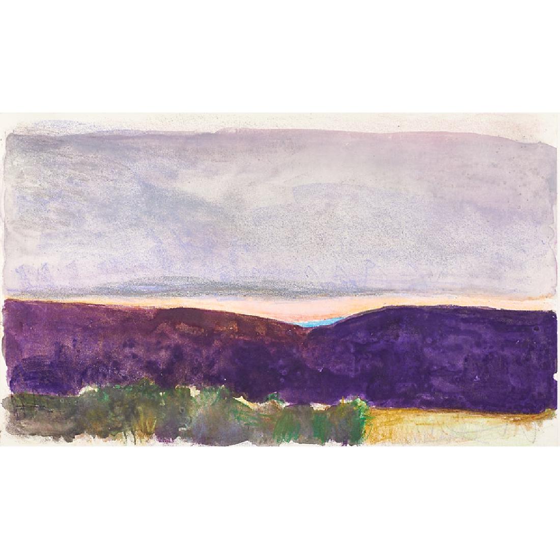 Wolf Kahn (American, b. 1927): Santa Fe Sunset, 1993 Monoprint in colors (framed) Signed and dated 27" x 37 1/8" (sheet) Provenance: Private Collection, Vermont