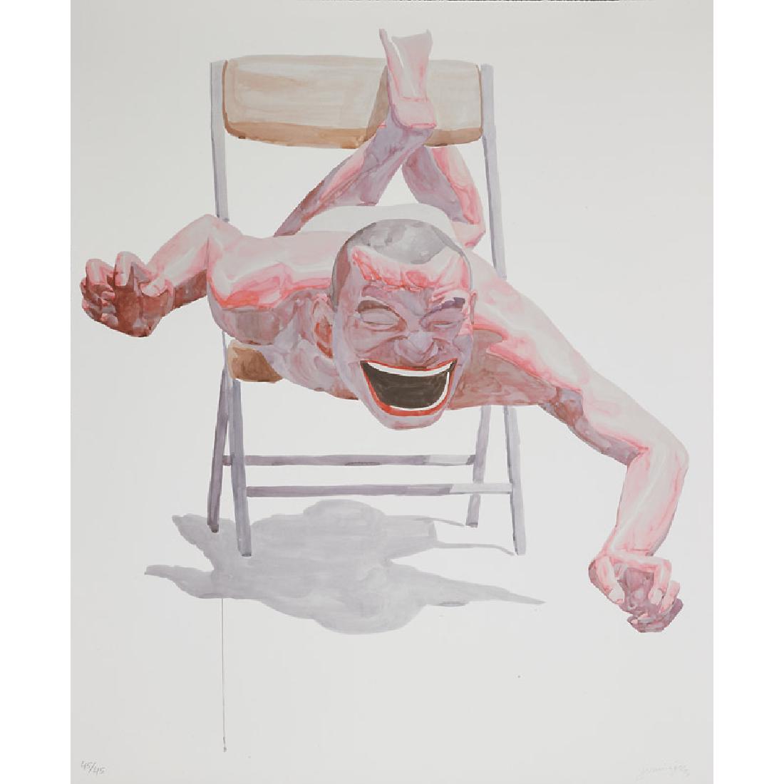 Yue Minjun (Chinese, b. 1962): Untitled (Smile-ism No. 21), 2006 Lithograph in colors Signed and numbered 45/45 43" x 35 3/8" (sheet) Provenance: Private Collection, New York