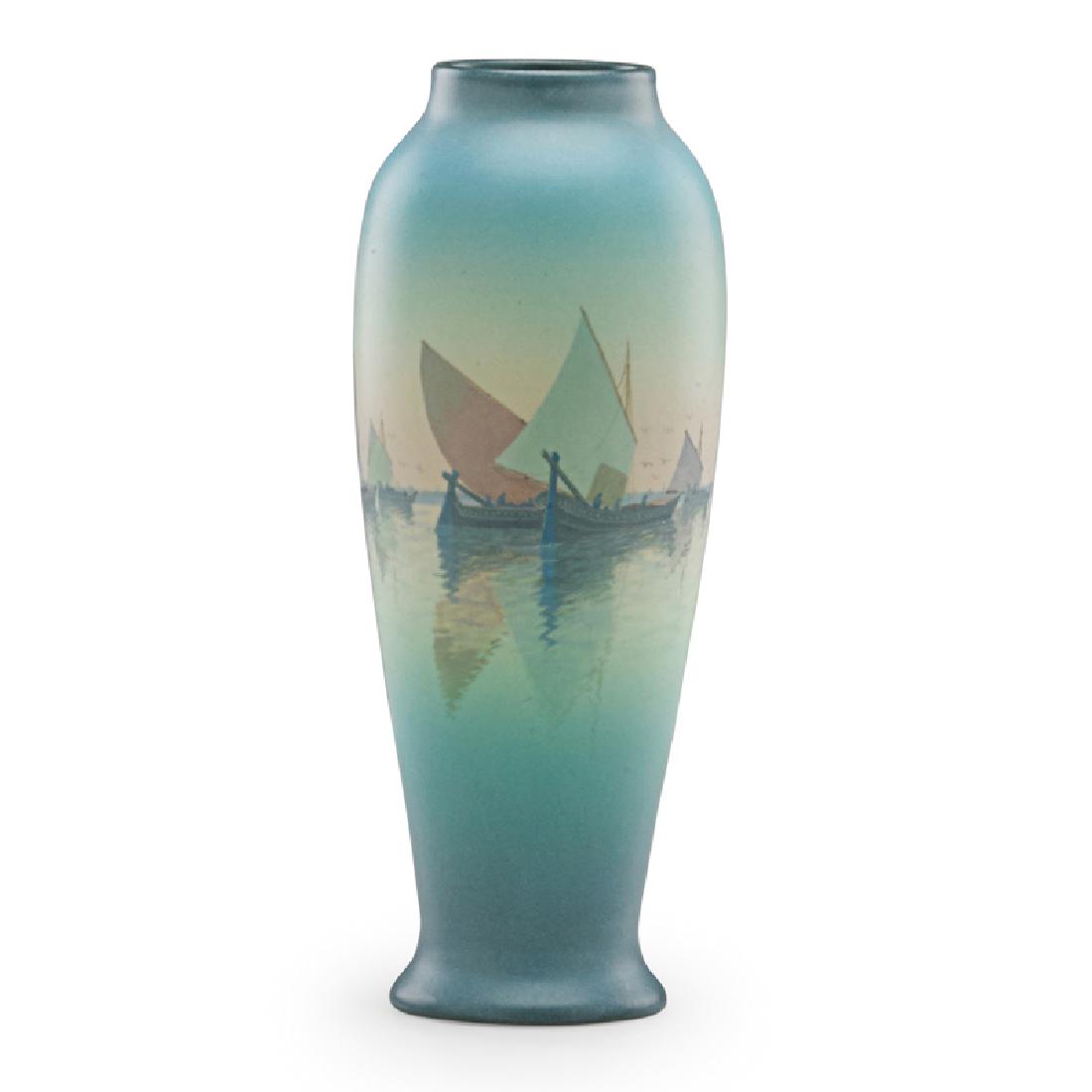 C. SCHMIDT; ROOKWOOD Vellum vase (1 of 3)