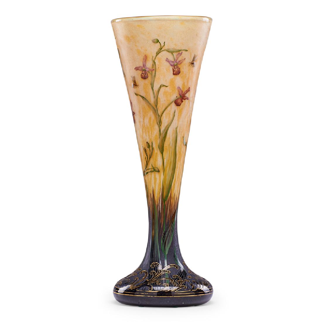 DAUM Fine large enameled vase (1 of 3)