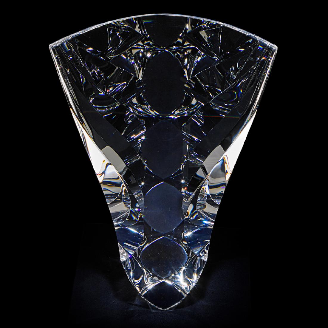 CHRISTOPHER RIES Glass sculpture: CHRISTOPHER RIES (b. 1952) Large sculpture, "Triumph," Pennsylvania, 1999 Cut, ground, and polished optical crystal Signed and dated with copyright 27 3/4" x 17 1/2" x 7"