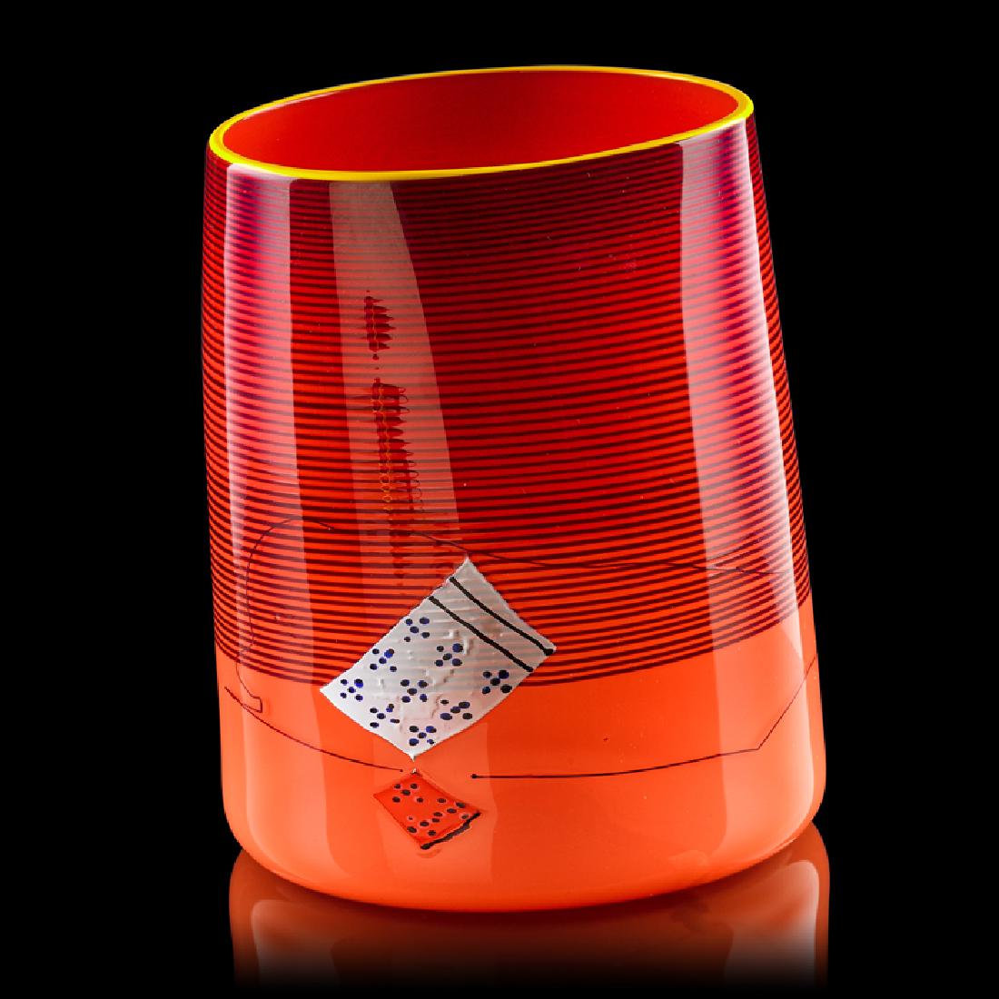 DALE CHIHULY  PORTLAND PRESS Red Blanket Cylinder (1 of 3)