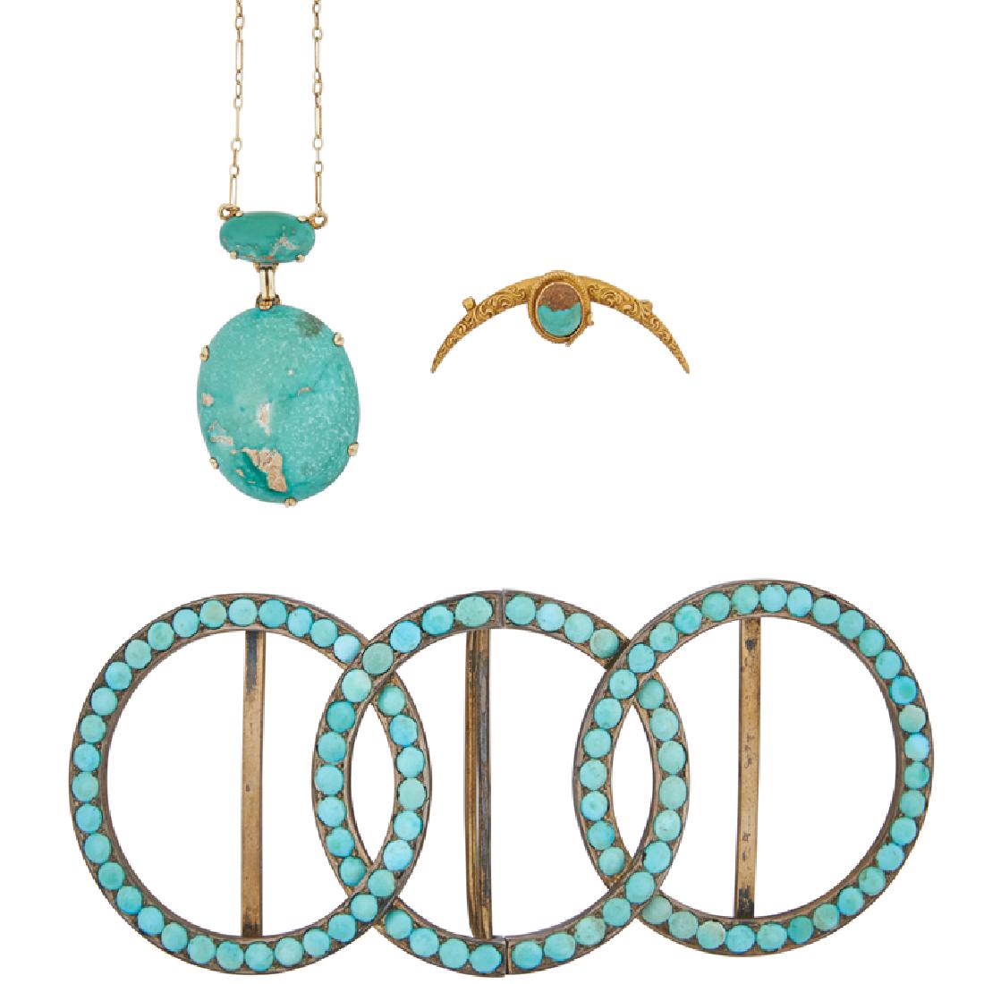 ARTS & CRAFTS TURQUOISE YELLOW GOLD OR SILVER JEWELRY (1 of 1)